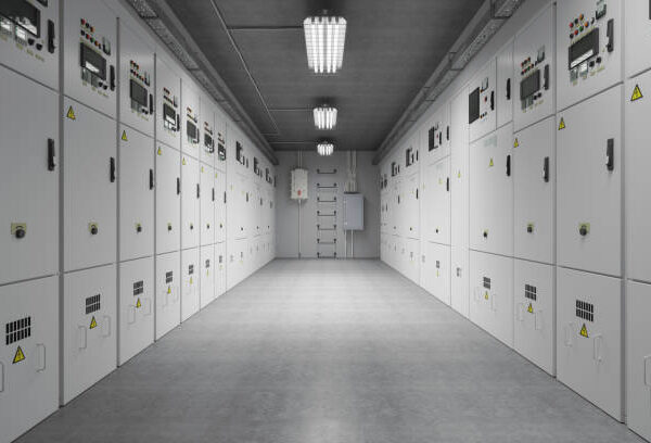 Industrial Power Distribution Panel In Electrical Substation