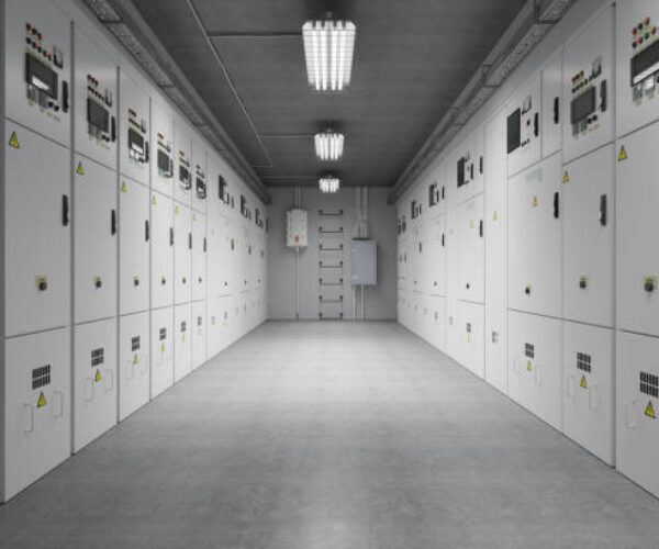 Industrial Power Distribution Panel In Electrical Substation